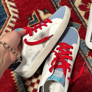 Blue and read sneakers *superstar size 39